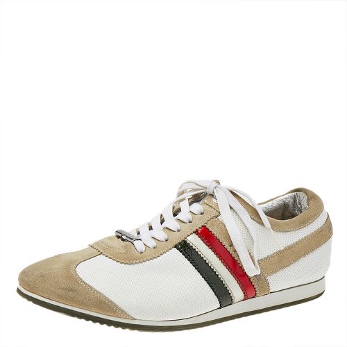 Dolce & Gabbana Beige/White Leather And Suede Low Top Sneakers Size 42 - Dolce & Gabbana - Modalova