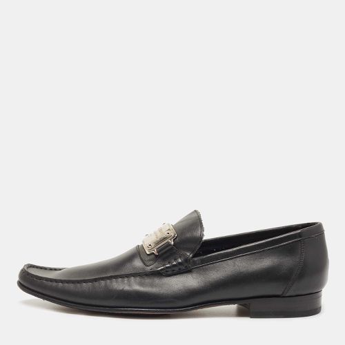 Dolce & Gabbana Black Leather Slip On Loafers Size 45 - Dolce & Gabbana - Modalova