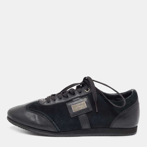 Dolce & Gabbana Black Suede and Leather Low Top Sneakers Size 41 - Dolce & Gabbana - Modalova