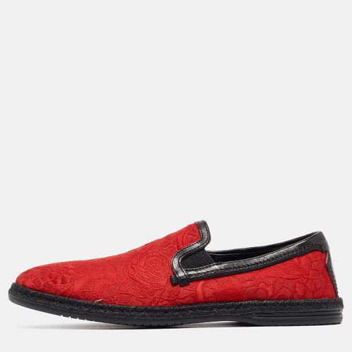 Dolce & Gabbana Red Floral Jacquard Fabric Espadrille Loafers Size 40 - Dolce & Gabbana - Modalova