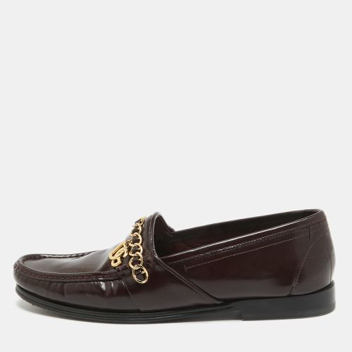 Dolce & Gabbana Burgundy Patent DG Chain Slip On Loafers Size 42 - Dolce & Gabbana - Modalova