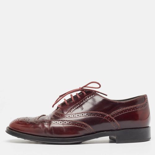 Dolce & Gabbana Burgundy Brogue Leather Lace Up Oxfords Size 38.5 - Dolce & Gabbana - Modalova