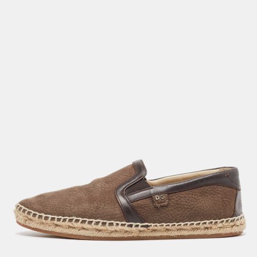 Dolce & Gabbana Brown Nubuck And Leather Espadrille Flats Size 40 - Dolce & Gabbana - Modalova