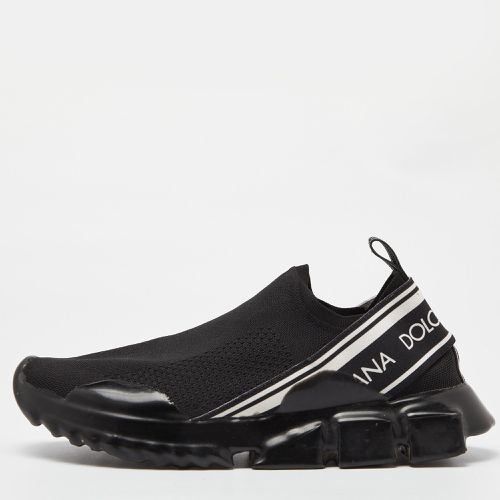 Dolce and Gabbana Black/White Mesh Sorrento Slip On Sneakers Size 43 - Dolce & Gabbana - Modalova