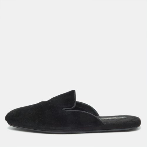 Dolce & Gabbana Black Velvet Slip On Mules Size 42 - Dolce & Gabbana - Modalova