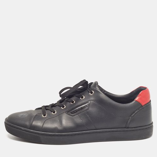 Dolce & Gabbana Black Portofino Leather Low Top Sneakers Size 44 - Dolce & Gabbana - Modalova