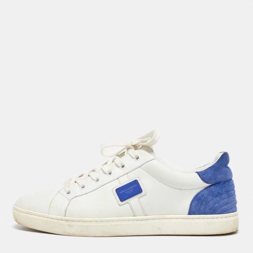 Blue Leather and Suede Portofino Low Top Sneakers Size 41 - Dolce & Gabbana - Modalova