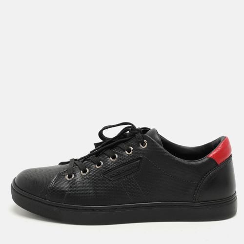 Dolce & Gabbana Black Leather Portofino Low Top Sneakers Size 39 - Dolce & Gabbana - Modalova