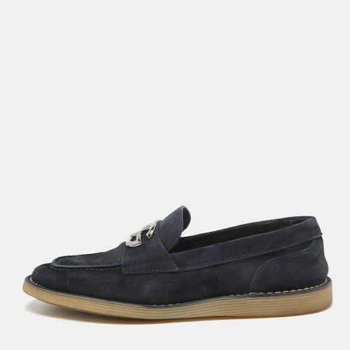 Dolce & Gabbana Navy Blue Suede Slip On Loafers Size 41 - Dolce & Gabbana - Modalova