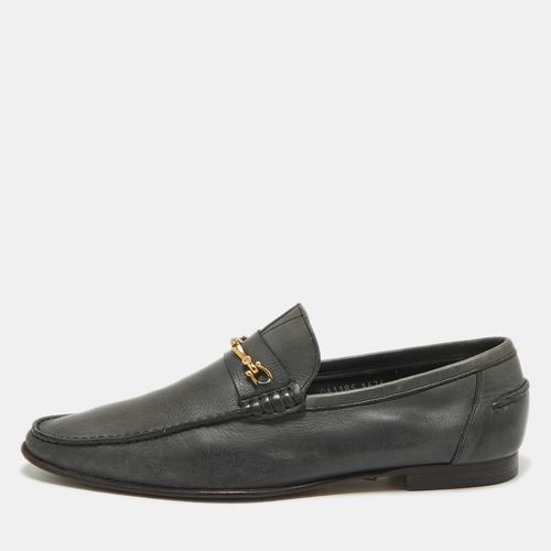 Dolce & Gabbana Dark Grey Leather Buckle Detail Loafers Size 43 - Dolce & Gabbana - Modalova