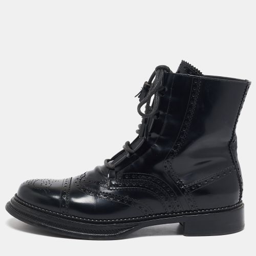 Dolce & Gabbana Black Leather Ankle Length Boots Size 42.5 - Dolce & Gabbana - Modalova