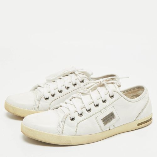 Leather Logo Plaque Low Top Sneakers Size 41.5 - Dolce & Gabbana - Modalova