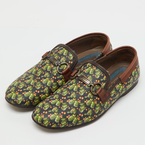 Cactus Print Canvas and Leather Amalfi Smoking Slippers Size 41 - Dolce & Gabbana - Modalova