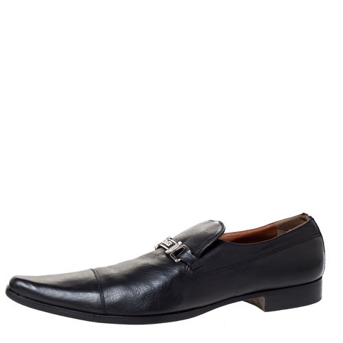 Dolce & Gabbana Black Leather Slip On Pointed Toe Loafers Size 44 - Dolce & Gabbana - Modalova