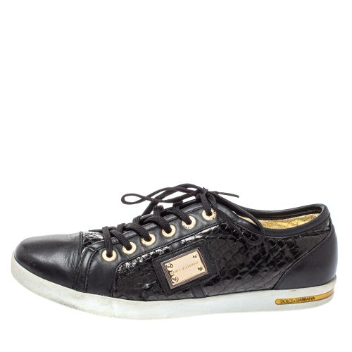 Python Embossed And Leather Low Top Sneakers Size 41 - Dolce & Gabbana - Modalova