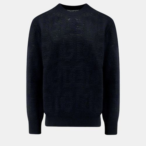 Dolce & Gabbana Black Wool Dg Motif Sweater L - Dolce & Gabbana - Modalova