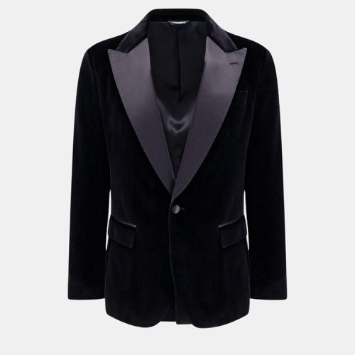 Dolce & Gabbana Black Velvet Sicilia Blazer IT 52 - Dolce & Gabbana - Modalova