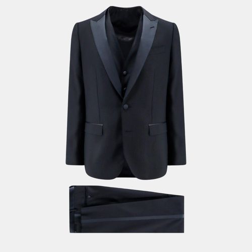 Dolce & Gabbana Blue Virgin Wool Blend Tuxedo Suit IT 48 - Dolce & Gabbana - Modalova