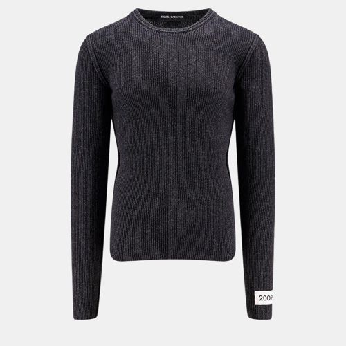 Dolce & Gabbana Grey Ribbed Sweater Knitwear IT 52 - Dolce & Gabbana - Modalova