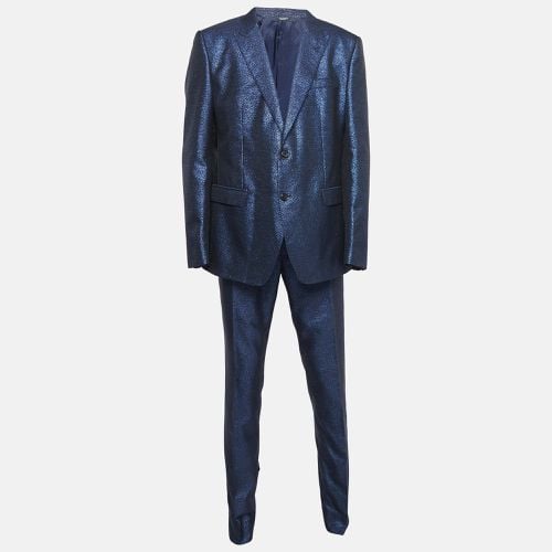 Dolce & Gabbana Blue Jacquard Single Breasted Pants Suit XXXL - Dolce & Gabbana - Modalova