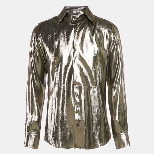 Dolce & Gabbana Gold Metallic Lamé Long Sleeve Shirt M - Dolce & Gabbana - Modalova