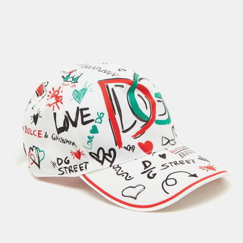 Dolce & Gabbana White Graphic Print Cotton Baseball Cap Size 58 - Dolce & Gabbana - Modalova