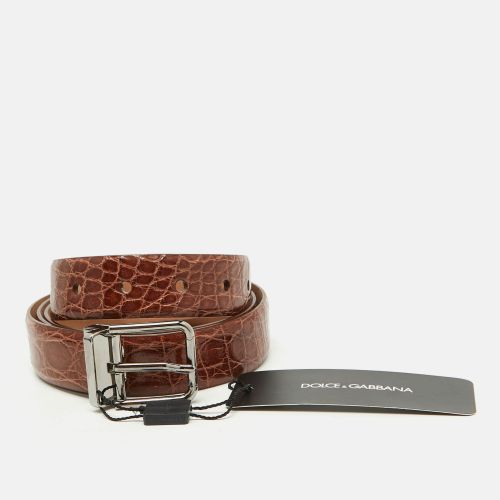 Dolce & Gabbana Brown Crocodile Leather Buckle Belt 105 CM - Dolce & Gabbana - Modalova