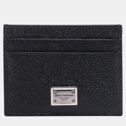 Dolce & Gabbana Black Leather Card Holder - Dolce & Gabbana - Modalova