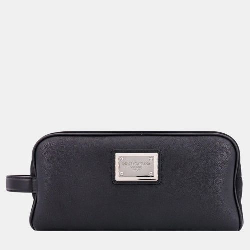 Dolce & Gabbana Black Leather Beauty Case - Dolce & Gabbana - Modalova