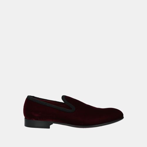 Dolce & Gabbana Burgundy Velvet Slip On Loafers Size 41 - Dolce & Gabbana - Modalova