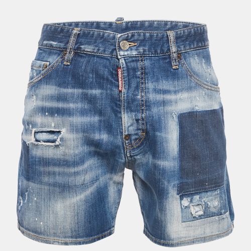Dsquared2 Blue Distressed Denim Shorts L - Dsquared2 - Modalova