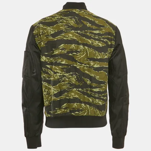 Black/ Camouflage Print Cotton & Nylon Bomber Jacket M - Dsquared2 - Modalova