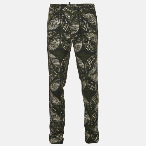 Dsquared2 Green Tropical Print Crepe Trousers L - Dsquared2 - Modalova