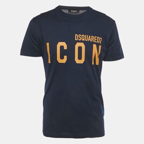 Dsquared2 Navy Blue Icon Print Jersey Cool Fit T-Shirt M - Dsquared2 - Modalova