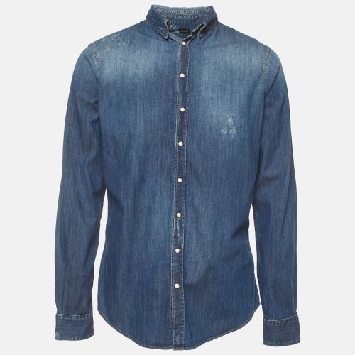 Distressed Denim Button Up Shirt XL - Dsquared2 - Modalova