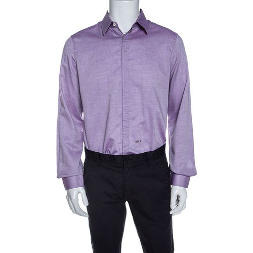 Dsquared2 Purple Chambray Cotton Button Front Shirt XL - Dsquared2 - Modalova