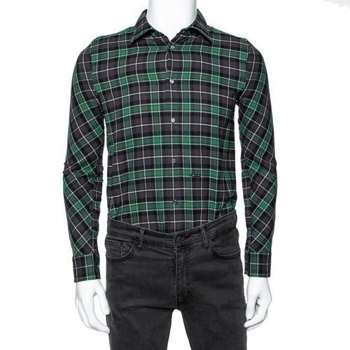 Dsquared2 Green & Grey Cotton Checked Flannel Shirt XS - Dsquared2 - Modalova