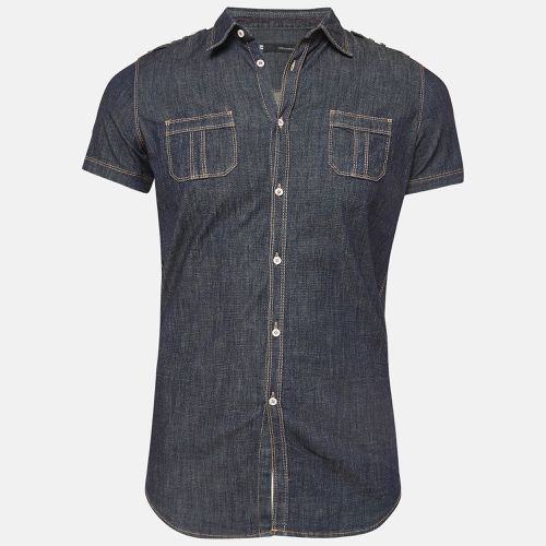 Dsquared2 Navy Blue Denim Short Sleeve Shirt XS - Dsquared2 - Modalova