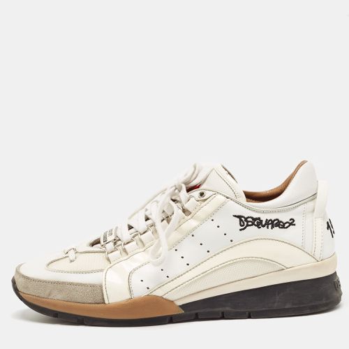 Dsquared2 White/Grey Leather and Suede Low Top Sneakers Size 42 - Dsquared2 - Modalova