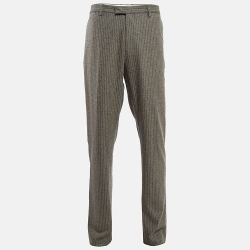 Etro Grey Pinstripe Wool Blend Trousers XXXL - Etro - Modalova