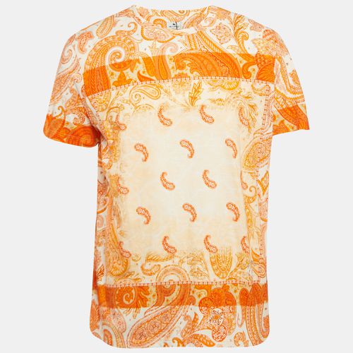 Etro Orange Paisley Print Cotton Jersey Round Neck T-Shirt L - Etro - Modalova