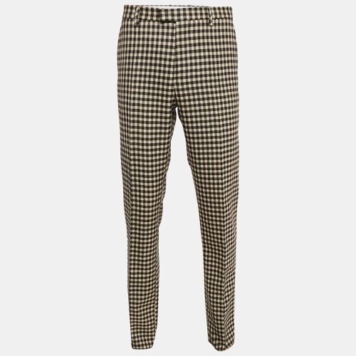 Etro Brown/Beige Gingham Wool Trousers L - Etro - Modalova