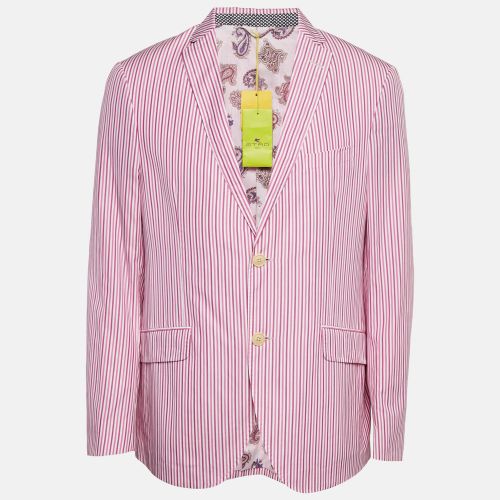 Etro Pink Striped Cotton Single Breasted Blazer XXL - Etro - Modalova