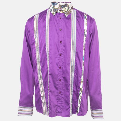 Etro Purple Cotton Paisley Printed Collar Button Front Shirt XL - Etro - Modalova