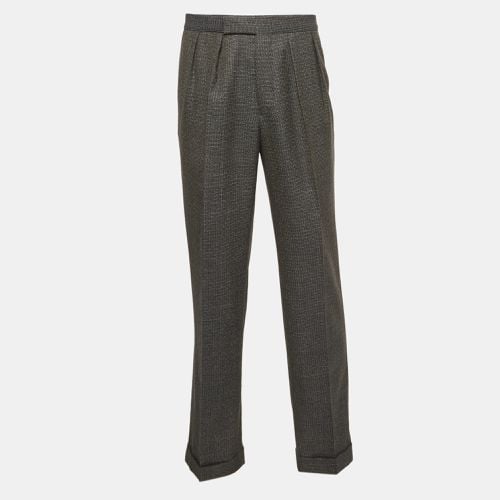 Etro Grey Patterned Wool Formal Trousers XL - Etro - Modalova