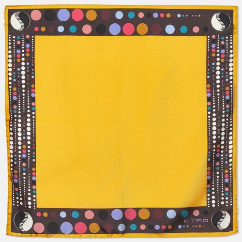 Etro Yellow Dot Print Silk Pocket Square - Etro - Modalova