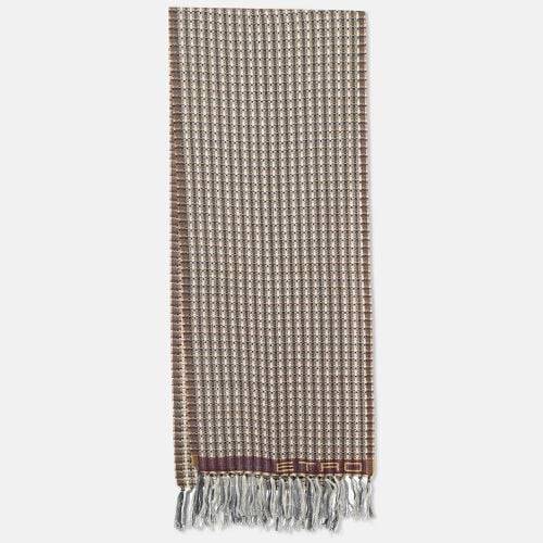 Etro Grey Textured Wool Fringed Muffler - Etro - Modalova