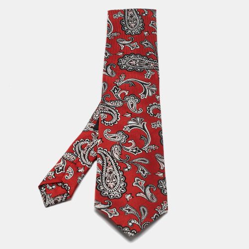 Etro Red Paisley Jacquard Silk Classic Tie - Etro - Modalova