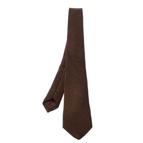 Etro Brown Cotton Silk Narrow Tie - Etro - Modalova