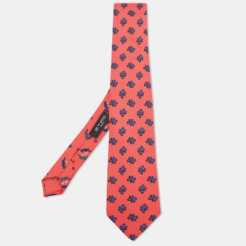 Etro Red Paisley & Bird Print Silk Tie - Etro - Modalova